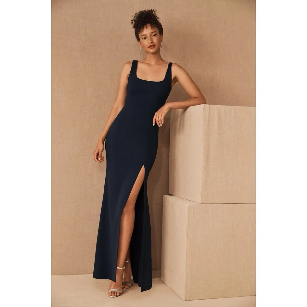 Anthropologie x BHLDN Adena Crepe Dress Midnight